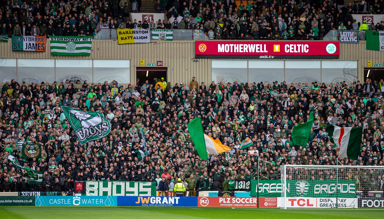 Celtic supporters at Fir Park