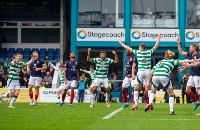 Alistair Johnston equalises for Celtic in Dingwall