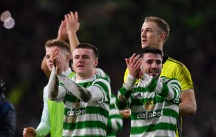 Ben Doak celebrates after Celtic's win over theRangers