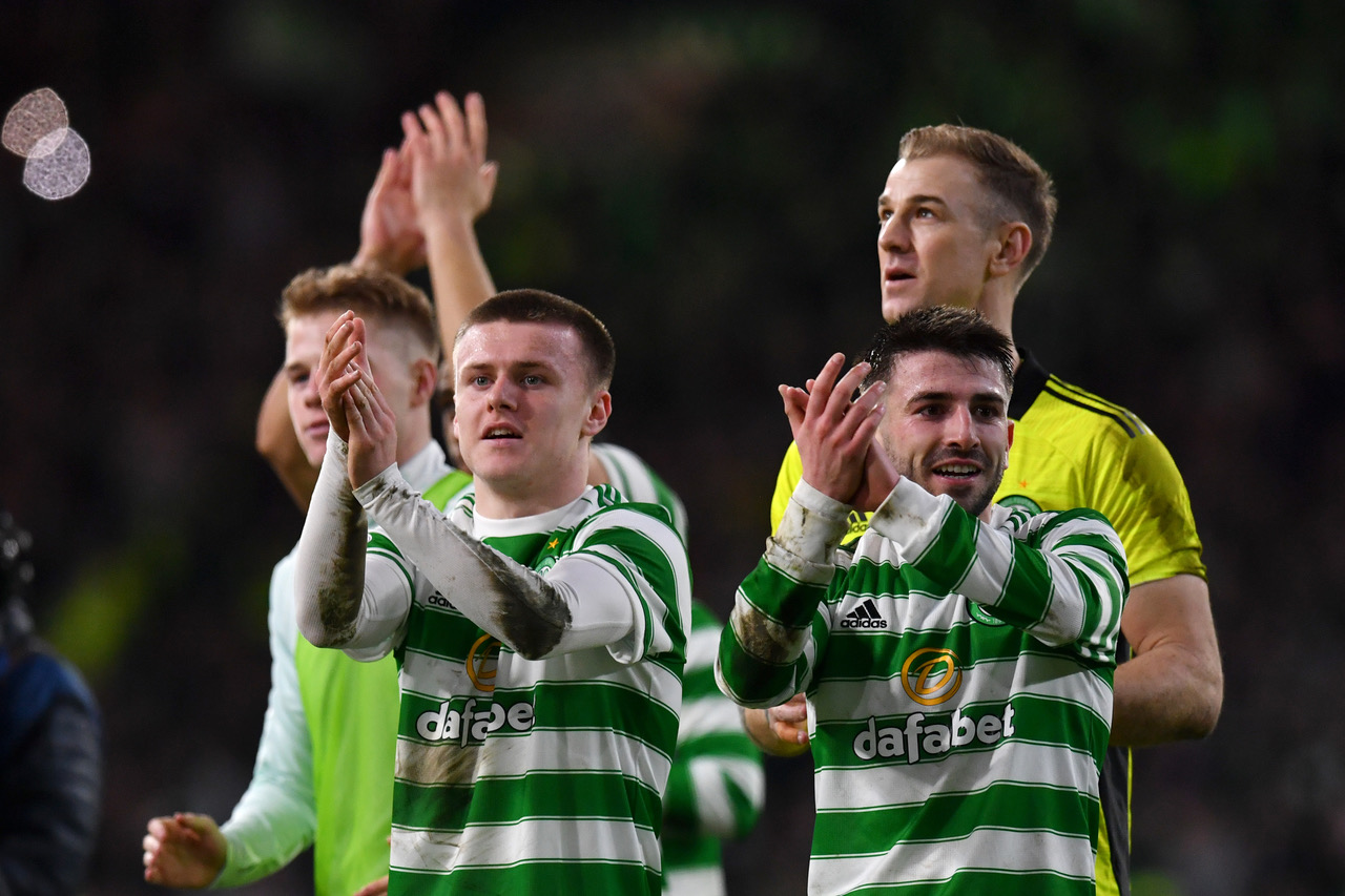 Ben Doak celebrates after Celtic's win over theRangers