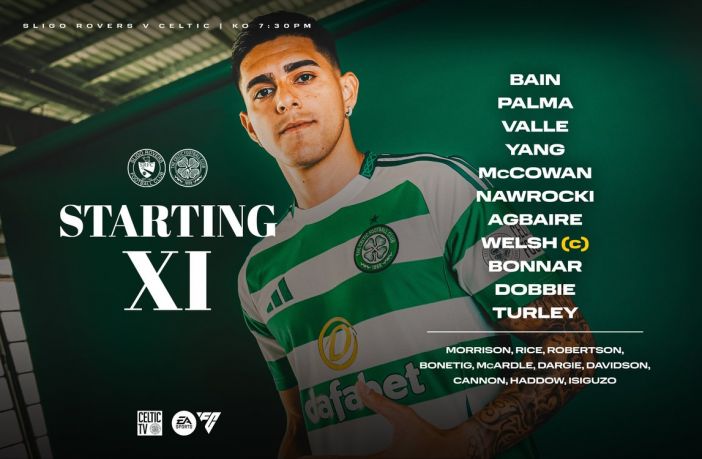 Celtic team to play Sligo Rovers