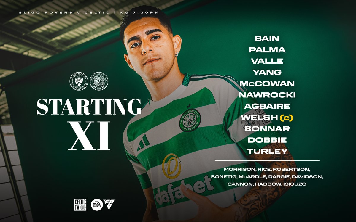 Celtic team to play Sligo Rovers