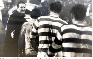 Jock Stein congratulates his Celtic players