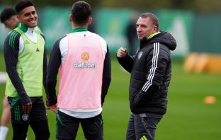 Luis Palma and Brendan all smiles at training last Friday