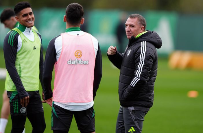 Luis Palma and Brendan all smiles at training last Friday