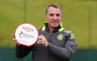 Celtic manager Brendan Rodgers, with the September Manager of the Month award