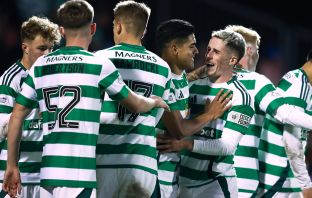 Luis Palma celebrates with Luke McCowan