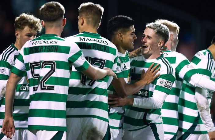 Luis Palma celebrates with Luke McCowan