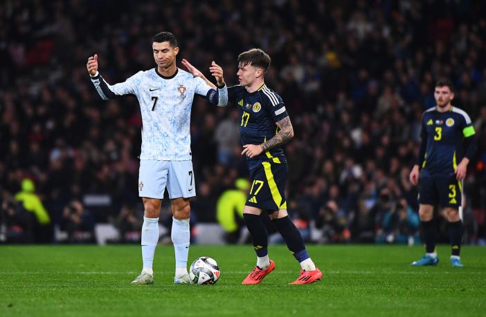 An unhappy Cristiano Ronaldo