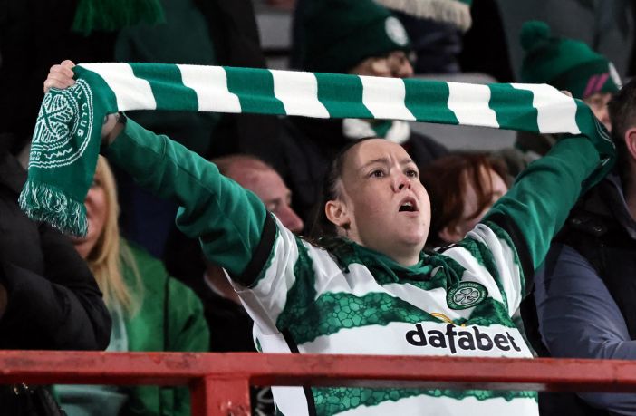 Celtic supporter during Champions League match against FC Twente