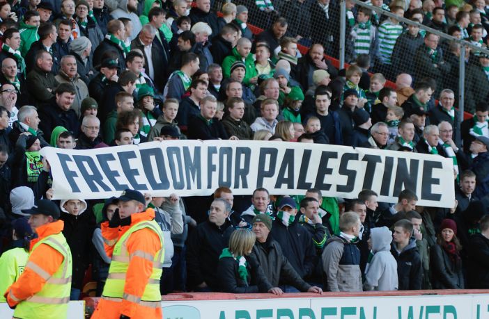 Celtic support at Pittodrie in 2012