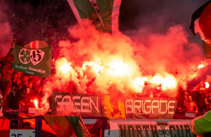 Green Brigade. Celtic v Aberdeen