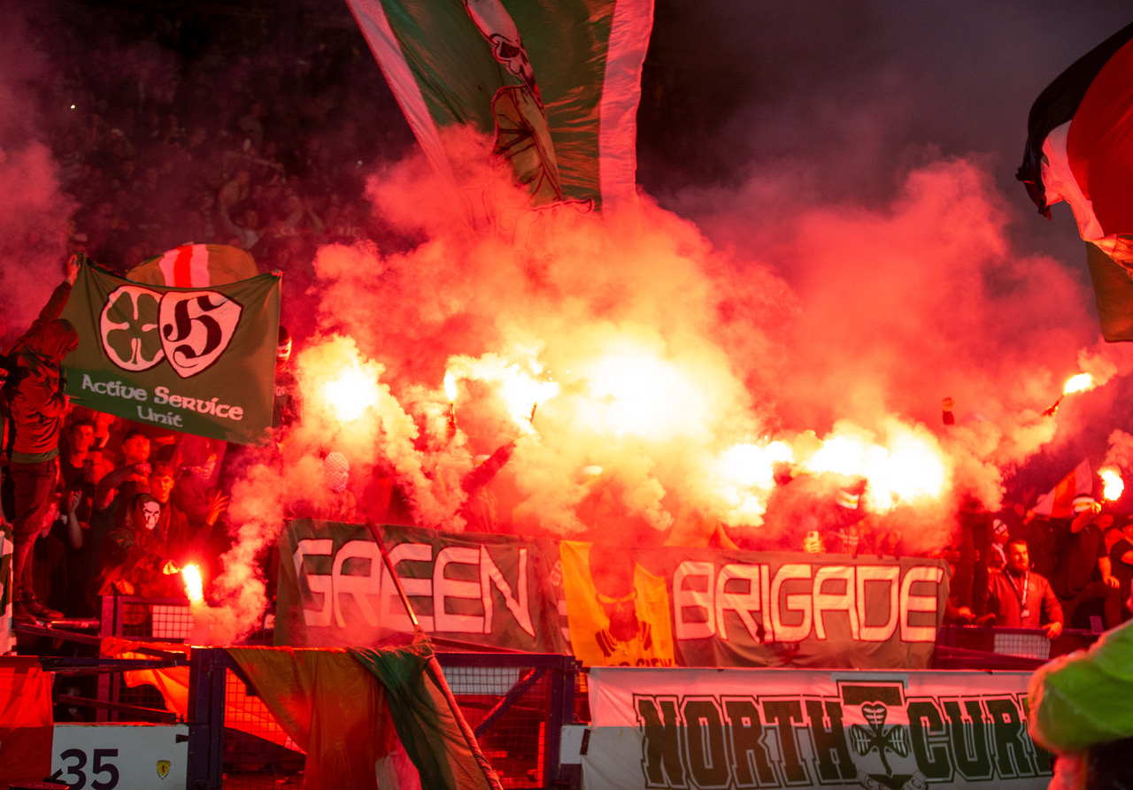 Green Brigade. Celtic v Aberdeen
