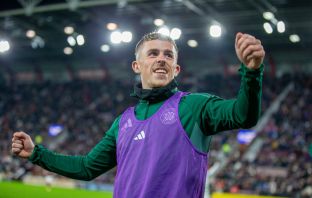 Luke McCowan celebrates Nicolas Kuhn's goal