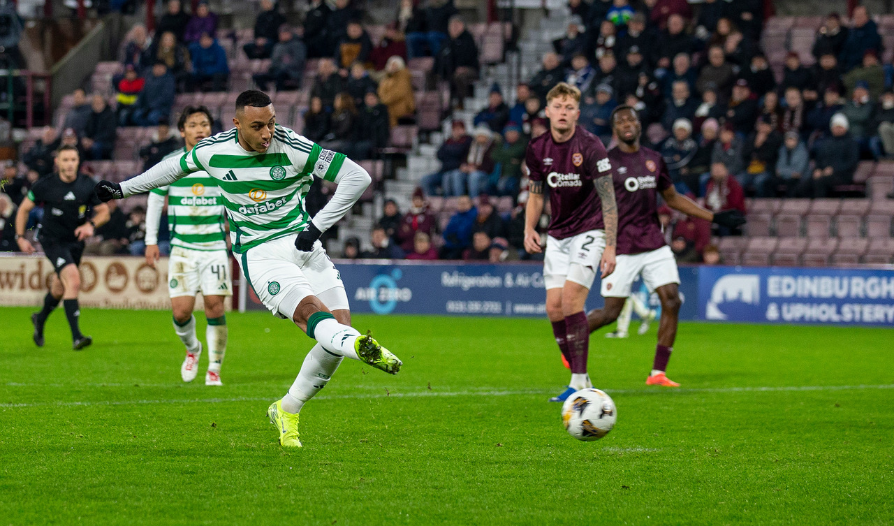 Adam Idah scores from the spot