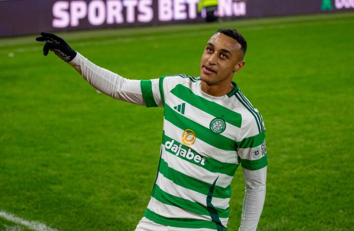 Adam Idah celebrates.