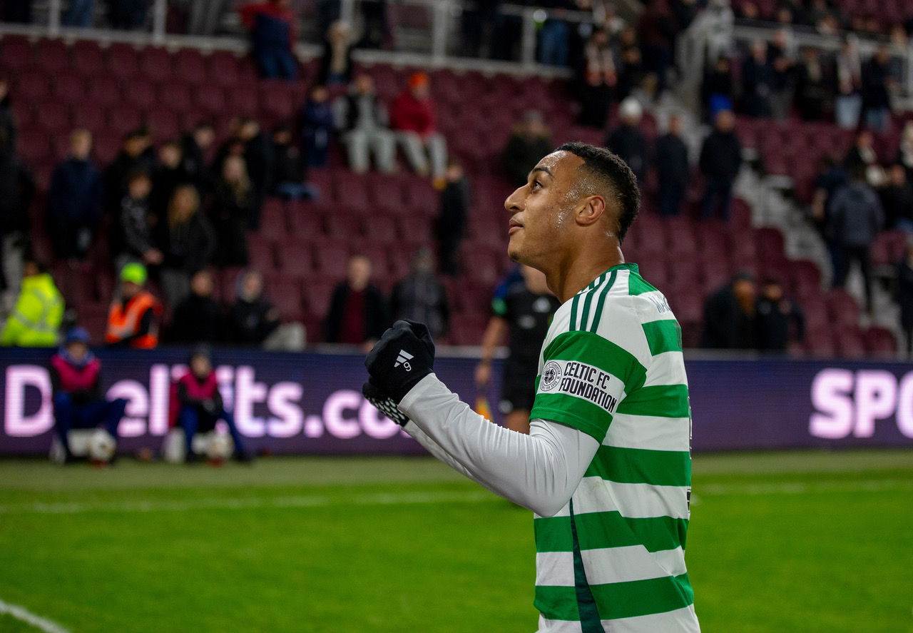 Adam Idah celebrates. 