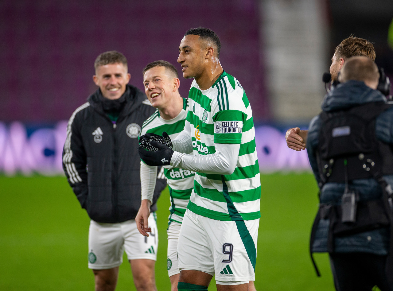 Adam Idah celebrates post match.