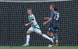 Daniel Cummings of Celtic celebrates