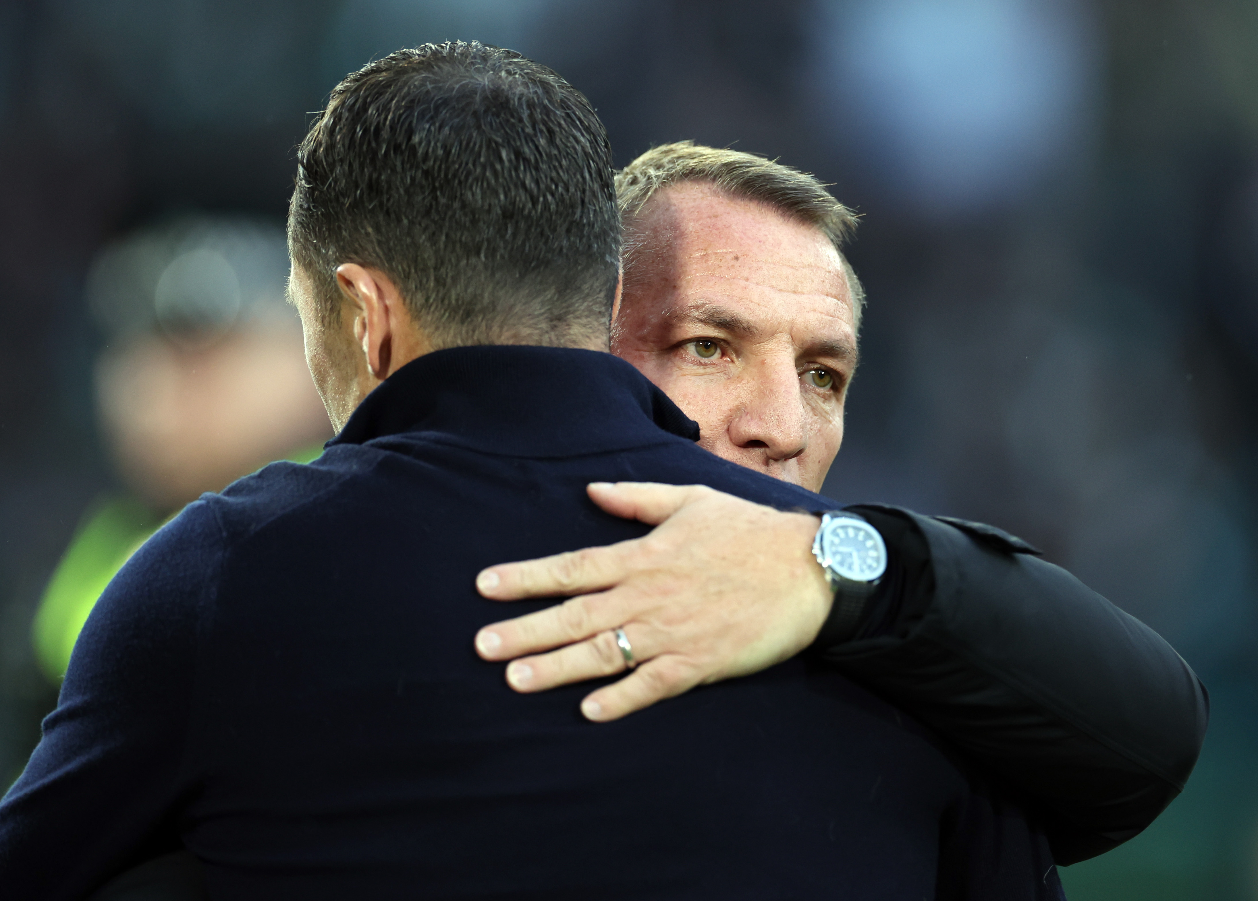 Brendan Rodgers embraces Ross County manager Don Cowie