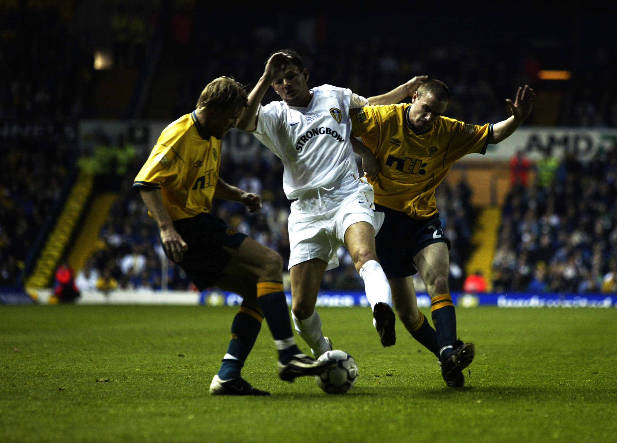 Johan Mjallby and Colin Healy of Celtic