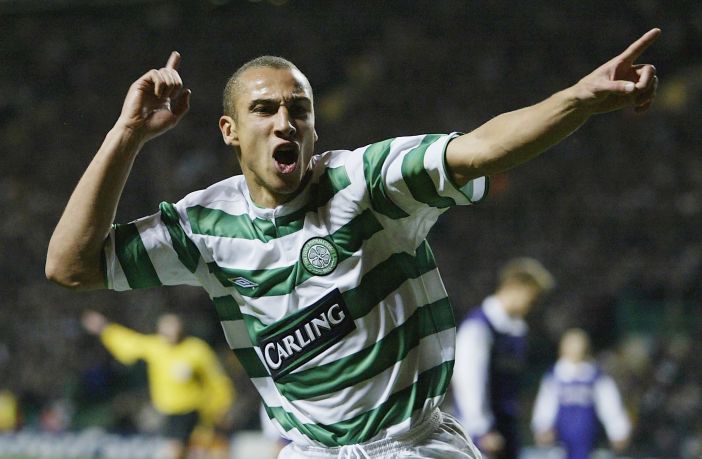 Henrik Larsson celebrates