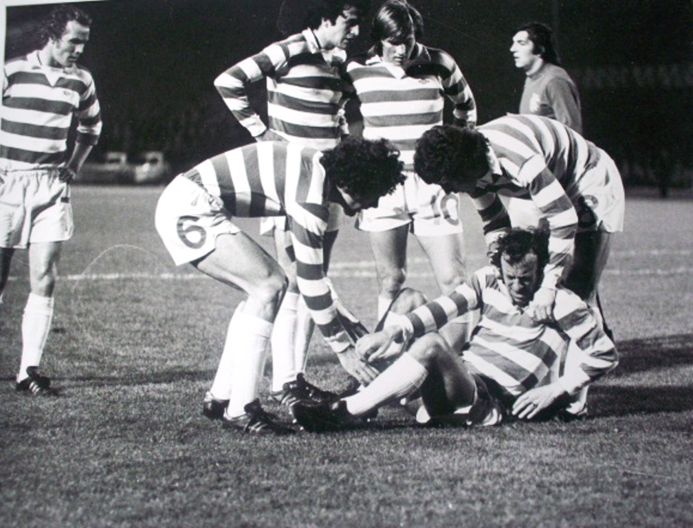 John Greig break Bob Lennox's leg 