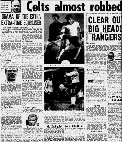 Benfica v Celtic 26 November 1969