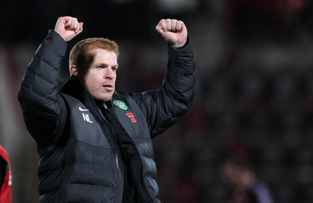 Neil Lennon celebrates