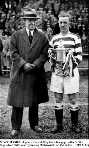Jimmy McStay holding the Scottish Cup