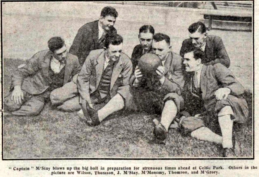 Jimmy McStay with some Celtic teammates