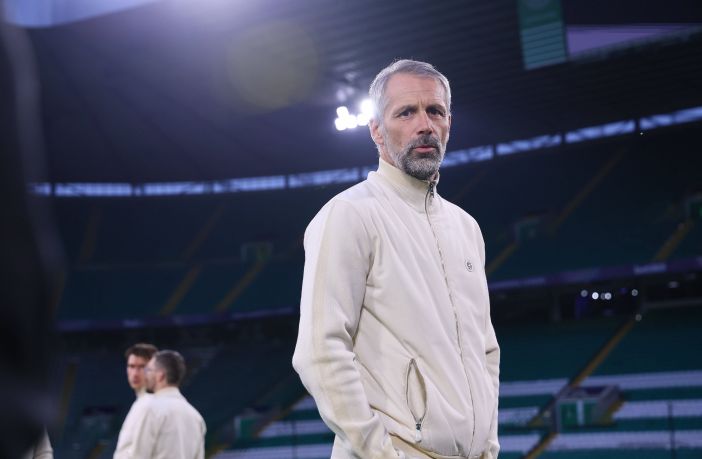 Marco Rose's pitch walk at Celtic Park yesterday