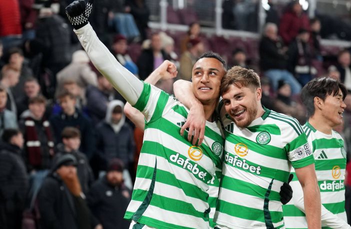 Adama Idah celebrates