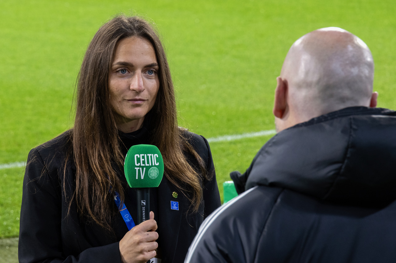 Elena Sadiku speaking to Celtic TV