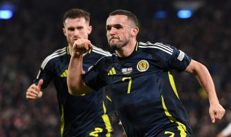 John McGinn and Anthony Ralston celebrate