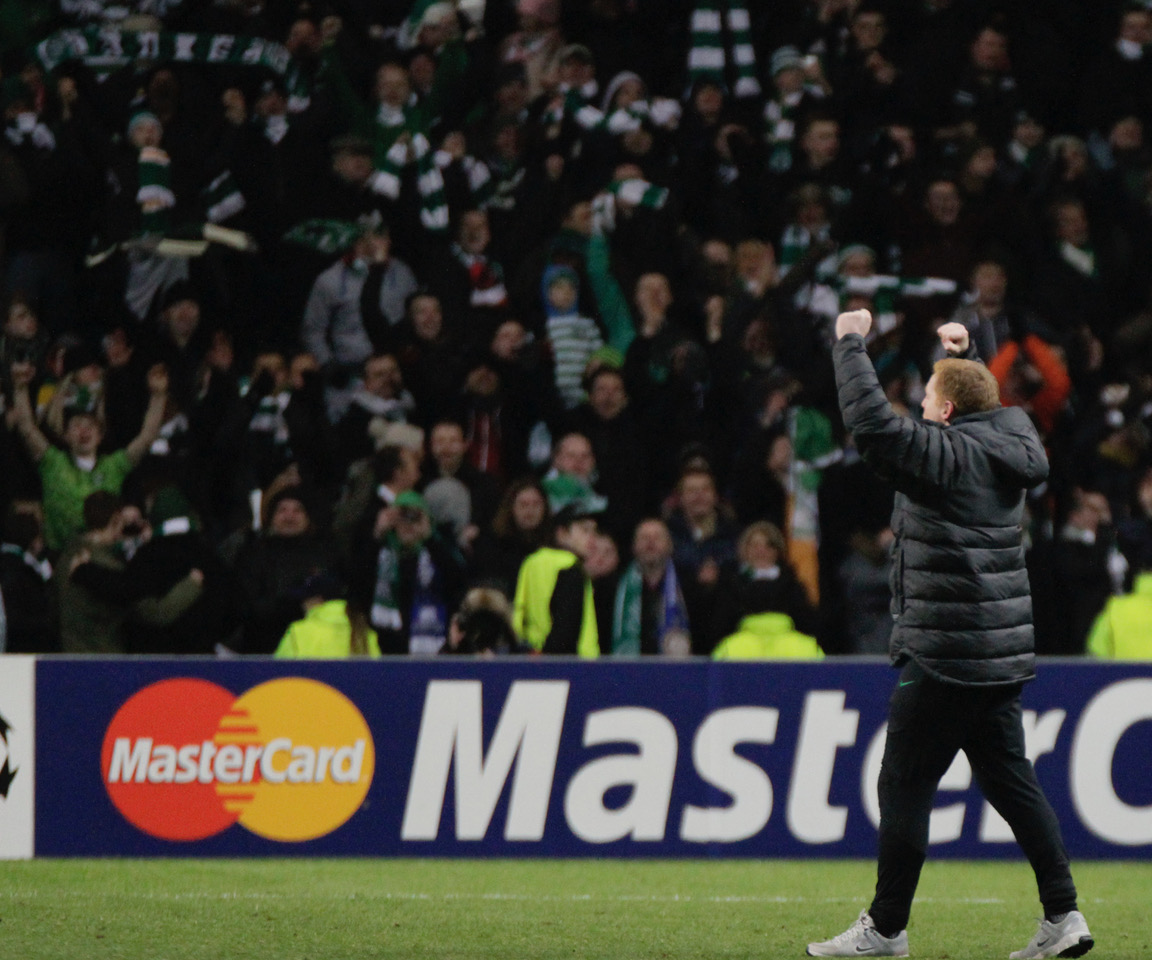 Neil Lennon celebrates