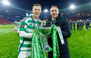 Callum McGregor and Brendan Rodgers