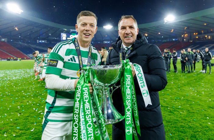 Callum McGregor and Brendan Rodgers