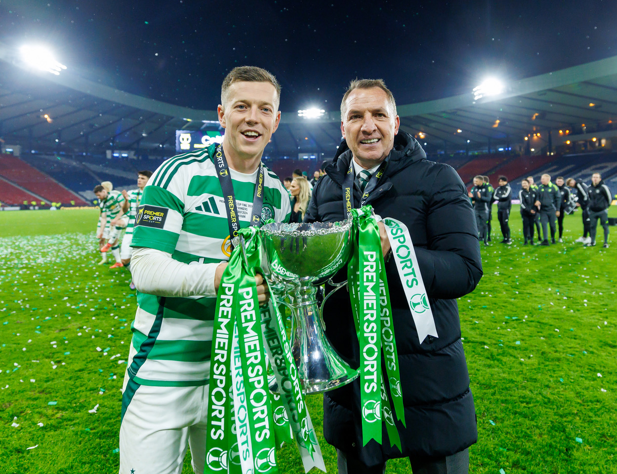 Callum McGregor and Brendan Rodgers