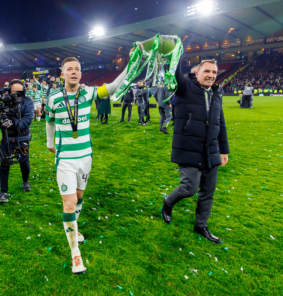 Callum McGregor and Brendan Rodgers