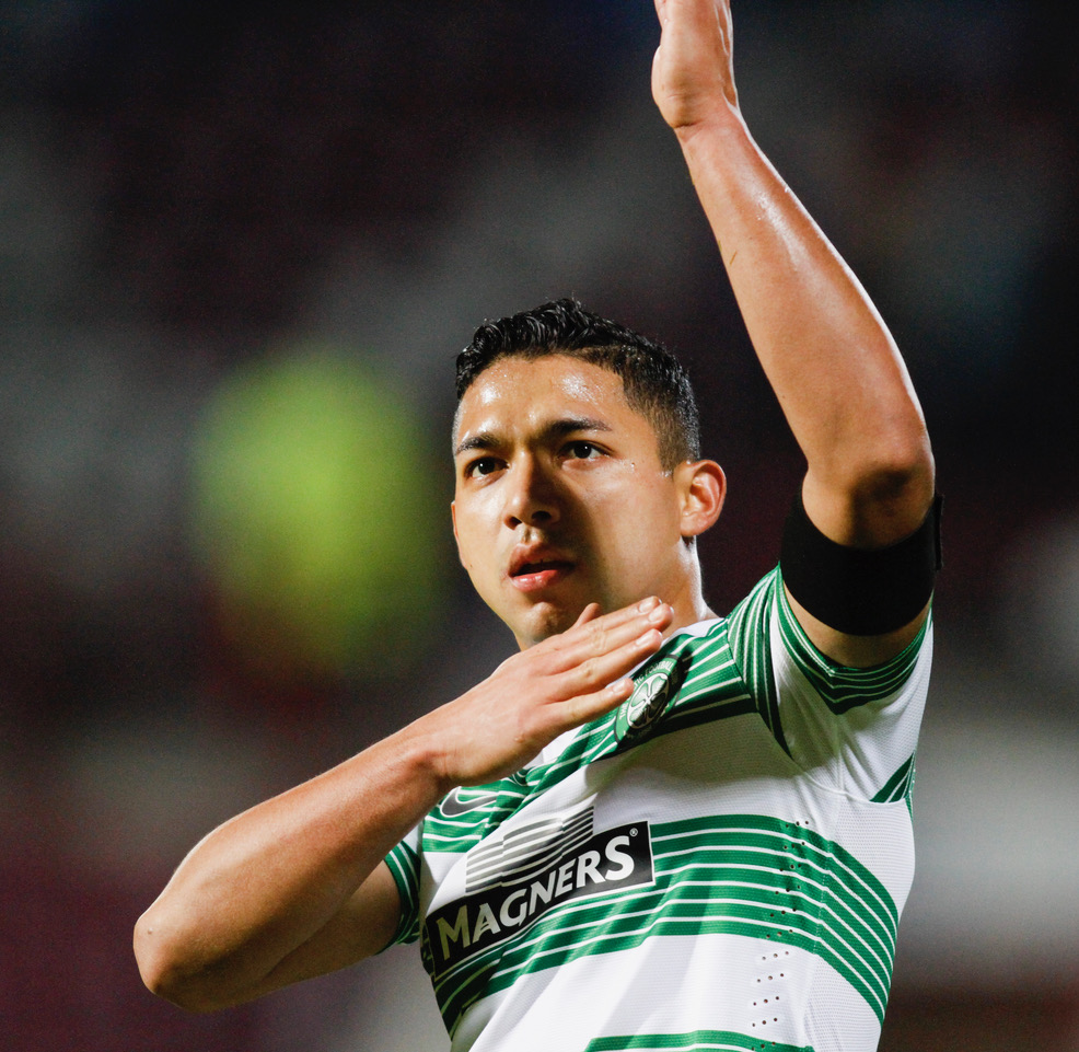 Emilio Izaguirre celebrates