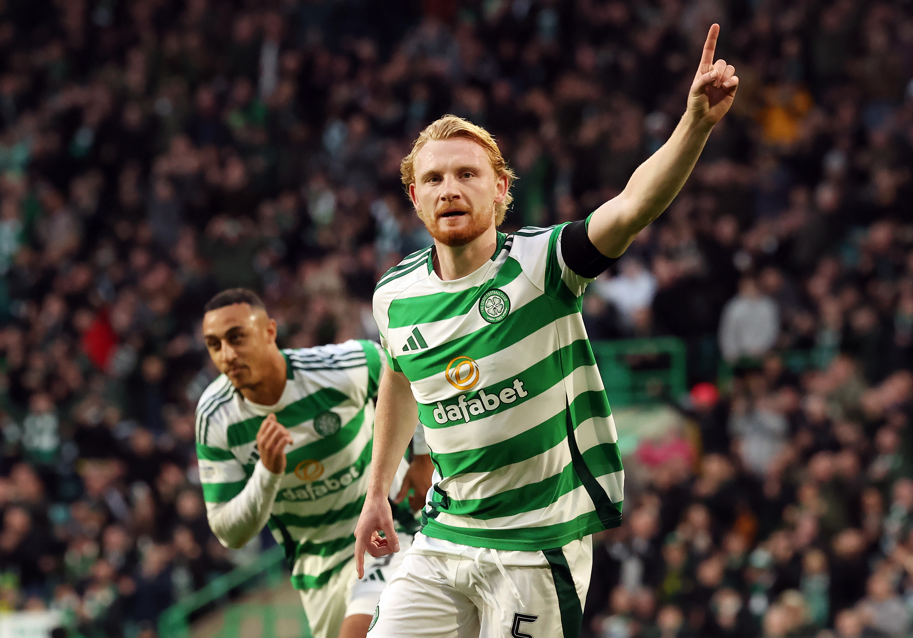 Liam Scales celebrates