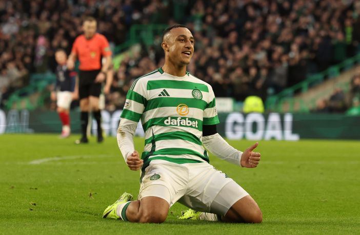 Adam Idah celebrates