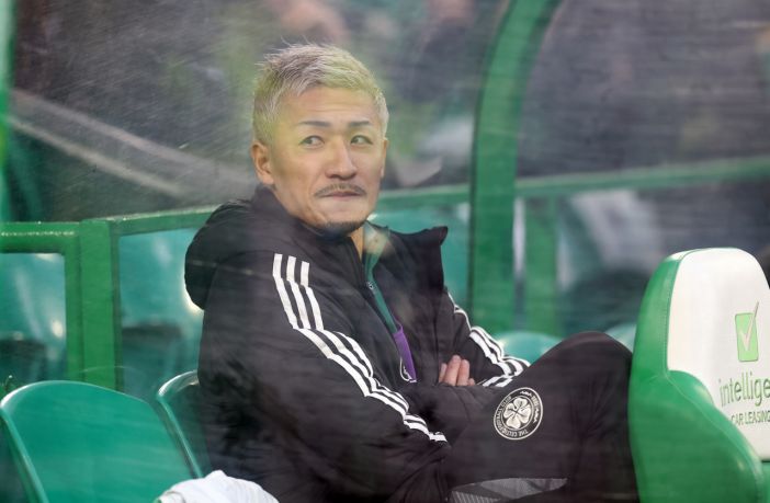 Daizen Maeda looks on from the dug out