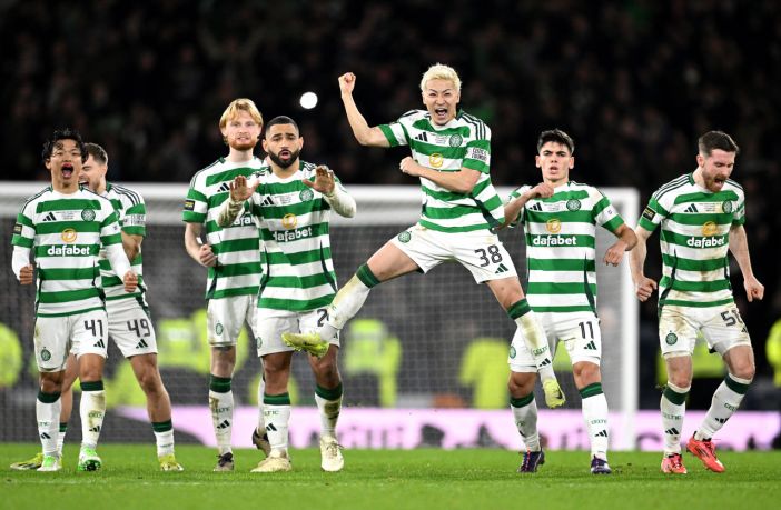 Daizen Maeda jumps for joy