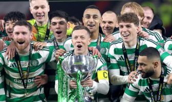 Calllum McGregor with the cup