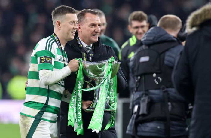Callum McGregor and Brendan Rodgers