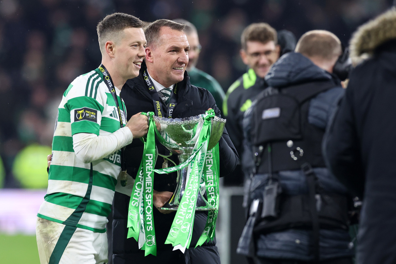 Callum McGregor and Brendan Rodgers