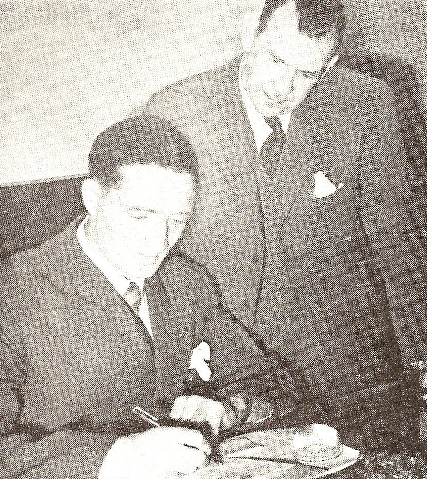 Jock Stein signs for Celtic 