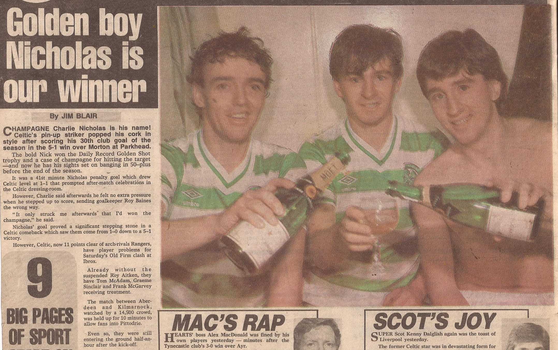 Frank McGarvey, Charlie Nicholas and George McCluskey